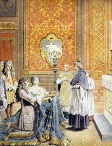 1683年10月9〜10日、ルイ14世とフランソワーズドービニュの間の秘密の結婚式 作： Maurice Leloir